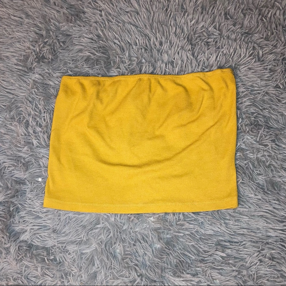 Mustard Ribbed “Shein” Tube Top